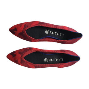 NWOT Rothy's Red Camo The Point Camouflage Flat Retired Pointed Toes Shoes 10